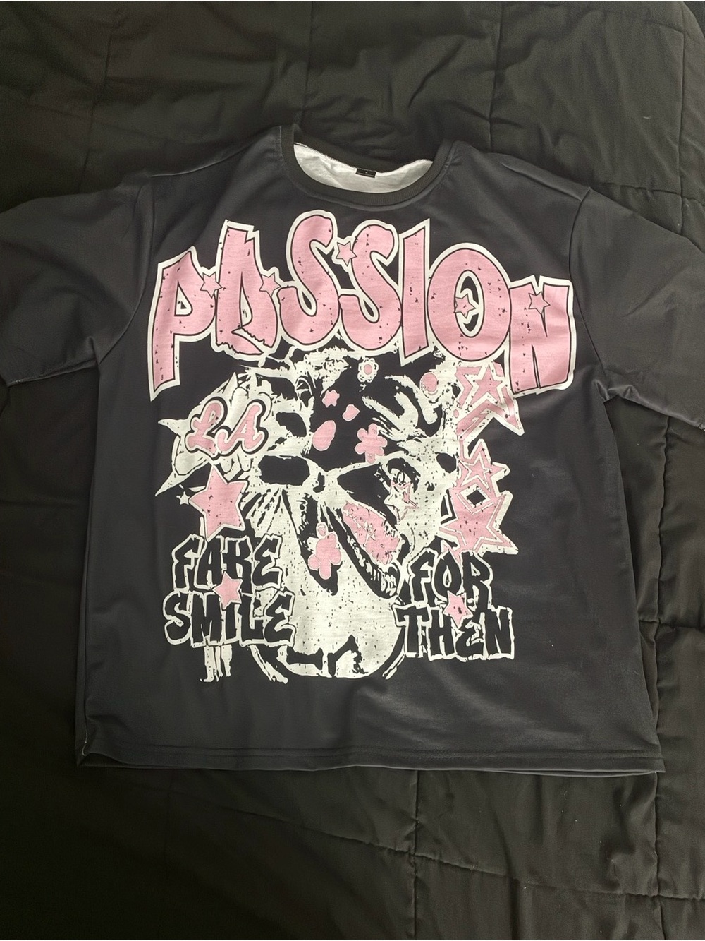 Men’s Graphic Top in Black and Pink - Passion Design